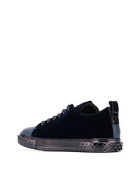 dunkelblaue Wildleder niedrige Sneakers von Giuseppe Zanotti