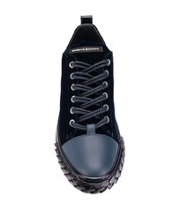 dunkelblaue Wildleder niedrige Sneakers von Giuseppe Zanotti