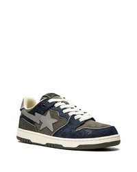 dunkelblaue Wildleder niedrige Sneakers von A Bathing Ape