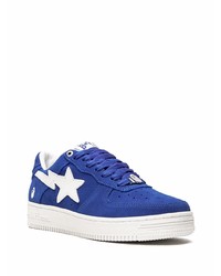 dunkelblaue Wildleder niedrige Sneakers von A Bathing Ape