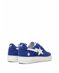 dunkelblaue Wildleder niedrige Sneakers von A Bathing Ape