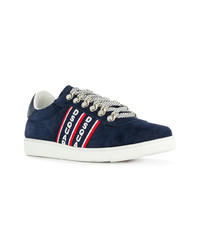 dunkelblaue Wildleder niedrige Sneakers von DSQUARED2