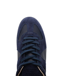 dunkelblaue Wildleder niedrige Sneakers von Maison Margiela