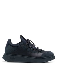 dunkelblaue Wildleder niedrige Sneakers von BOSS