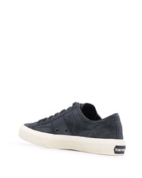 dunkelblaue Wildleder niedrige Sneakers von Tom Ford