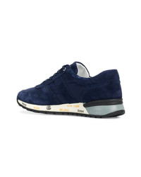 dunkelblaue Wildleder niedrige Sneakers von Baldinini