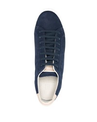 dunkelblaue Wildleder niedrige Sneakers von Brunello Cucinelli