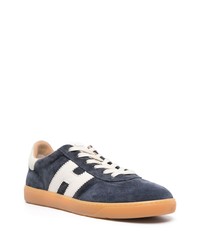 dunkelblaue Wildleder niedrige Sneakers von Hogan