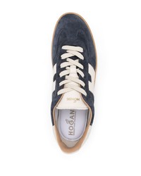 dunkelblaue Wildleder niedrige Sneakers von Hogan