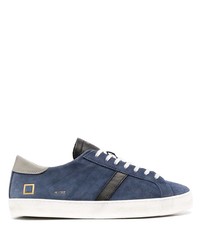 dunkelblaue Wildleder niedrige Sneakers von D.A.T.E