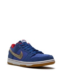 dunkelblaue Wildleder niedrige Sneakers von Nike