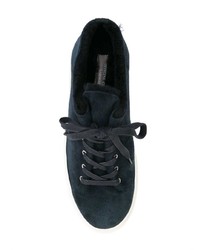 dunkelblaue Wildleder niedrige Sneakers von Officine Creative