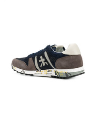 dunkelblaue Wildleder niedrige Sneakers von Premiata