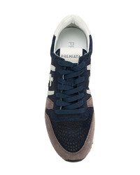 dunkelblaue Wildleder niedrige Sneakers von Premiata