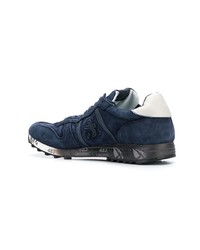 dunkelblaue Wildleder niedrige Sneakers von Premiata