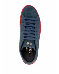 dunkelblaue Wildleder niedrige Sneakers von Hide&Jack