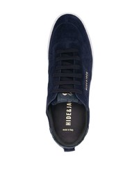 dunkelblaue Wildleder niedrige Sneakers von Hide&Jack