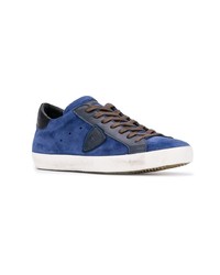 dunkelblaue Wildleder niedrige Sneakers von Philippe Model