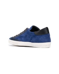 dunkelblaue Wildleder niedrige Sneakers von Philippe Model