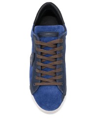 dunkelblaue Wildleder niedrige Sneakers von Philippe Model