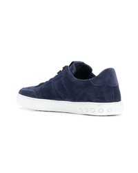 dunkelblaue Wildleder niedrige Sneakers von Tod's