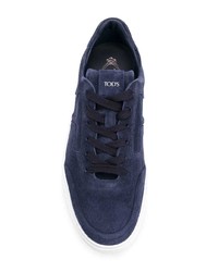 dunkelblaue Wildleder niedrige Sneakers von Tod's