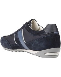 dunkelblaue Wildleder niedrige Sneakers von Geox