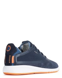 dunkelblaue Wildleder niedrige Sneakers von Geox