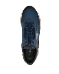 dunkelblaue Wildleder niedrige Sneakers von Ghoud