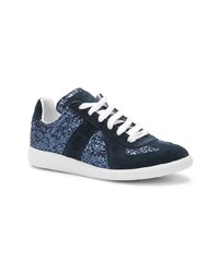 dunkelblaue Wildleder niedrige Sneakers von Maison Margiela