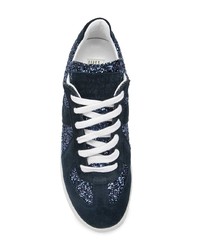 dunkelblaue Wildleder niedrige Sneakers von Maison Margiela