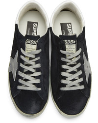 dunkelblaue Wildleder niedrige Sneakers von Golden Goose Deluxe Brand