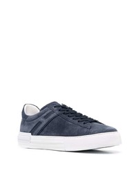 dunkelblaue Wildleder niedrige Sneakers von Hogan