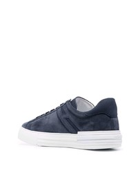 dunkelblaue Wildleder niedrige Sneakers von Hogan