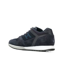 dunkelblaue Wildleder niedrige Sneakers von Hogan