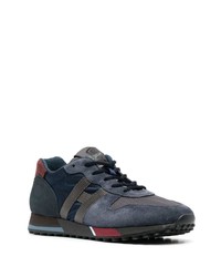 dunkelblaue Wildleder niedrige Sneakers von Hogan