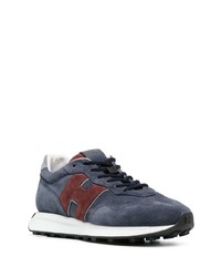 dunkelblaue Wildleder niedrige Sneakers von Hogan