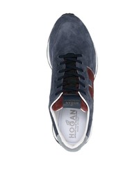 dunkelblaue Wildleder niedrige Sneakers von Hogan