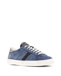 dunkelblaue Wildleder niedrige Sneakers von D.A.T.E