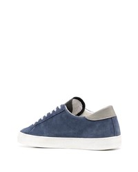 dunkelblaue Wildleder niedrige Sneakers von D.A.T.E