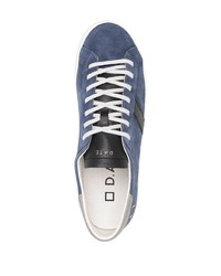 dunkelblaue Wildleder niedrige Sneakers von D.A.T.E