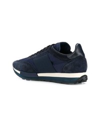 dunkelblaue Wildleder niedrige Sneakers von Moncler