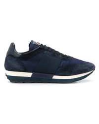 dunkelblaue Wildleder niedrige Sneakers von Moncler