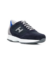 dunkelblaue Wildleder niedrige Sneakers von Hogan