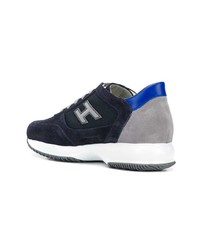 dunkelblaue Wildleder niedrige Sneakers von Hogan