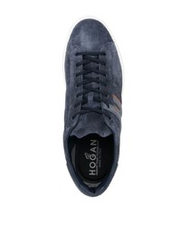 dunkelblaue Wildleder niedrige Sneakers von Hogan