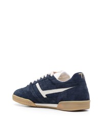 dunkelblaue Wildleder niedrige Sneakers von Tom Ford