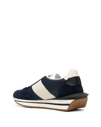 dunkelblaue Wildleder niedrige Sneakers von Tom Ford