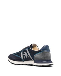 dunkelblaue Wildleder niedrige Sneakers von Premiata