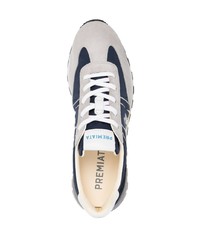 dunkelblaue Wildleder niedrige Sneakers von Premiata